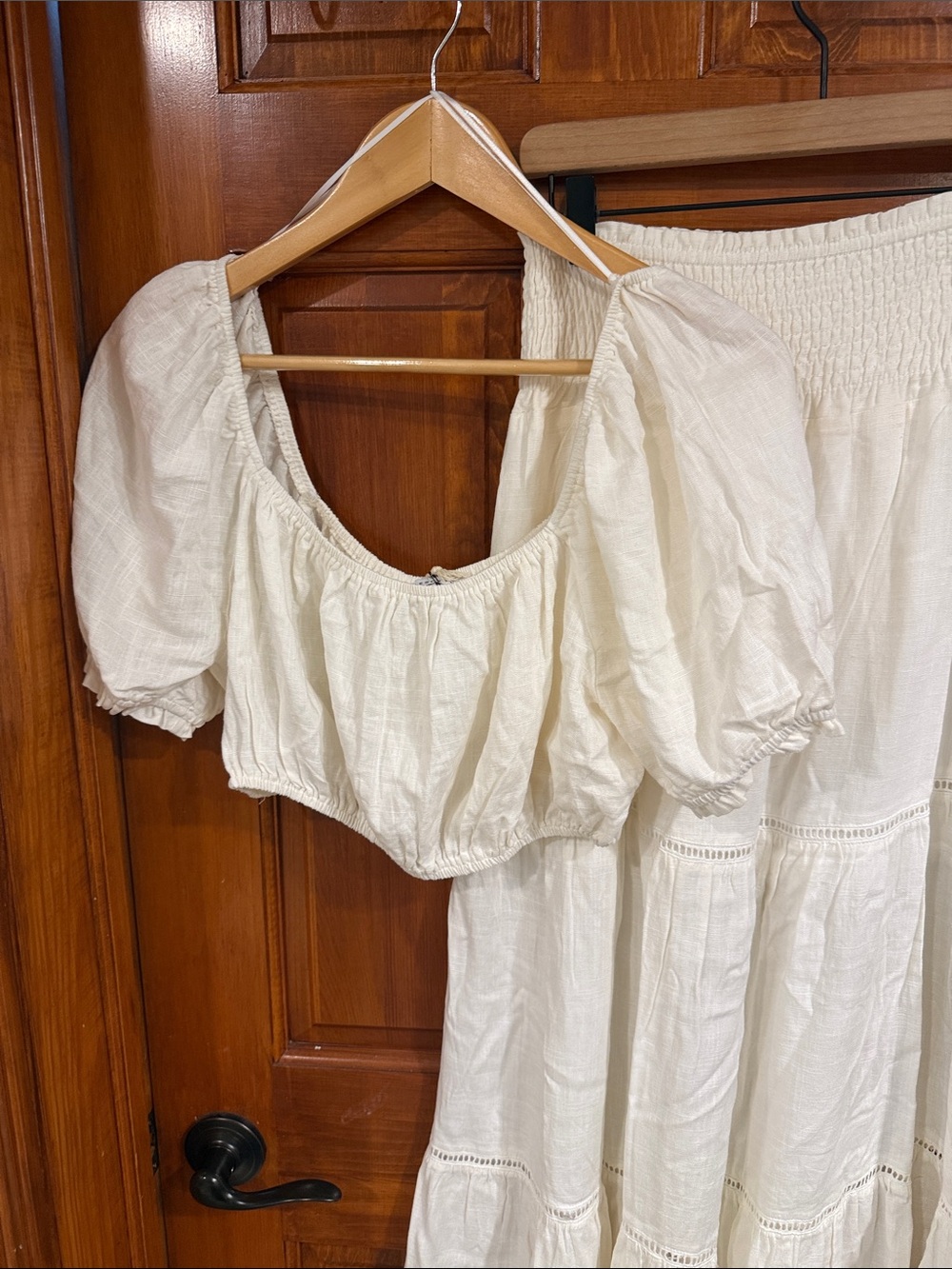 Crescent Cream Maxi Skirt and Crop Top Set - Picture 2 of 7